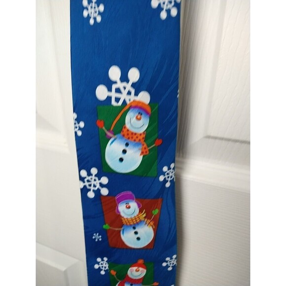 keith daniels Blue Base Snowman Snowflake Tie. - Picture 4 of 11